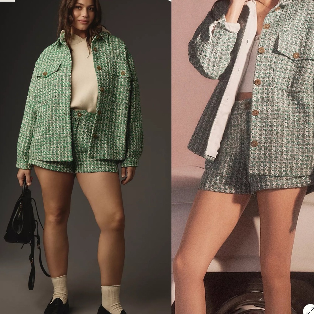 Anthropologie Maeve Tweed Green Shorts - Picture 9 of 9